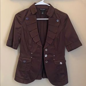 Chocolate brown short sleeve jacket